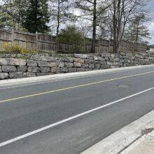 Armourstone retaining wall