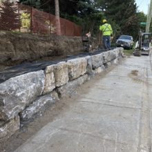 Construction of Armourstone retaining wall