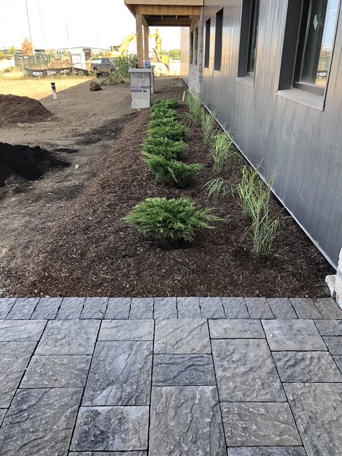 landscaping and stone tiling on commercial site