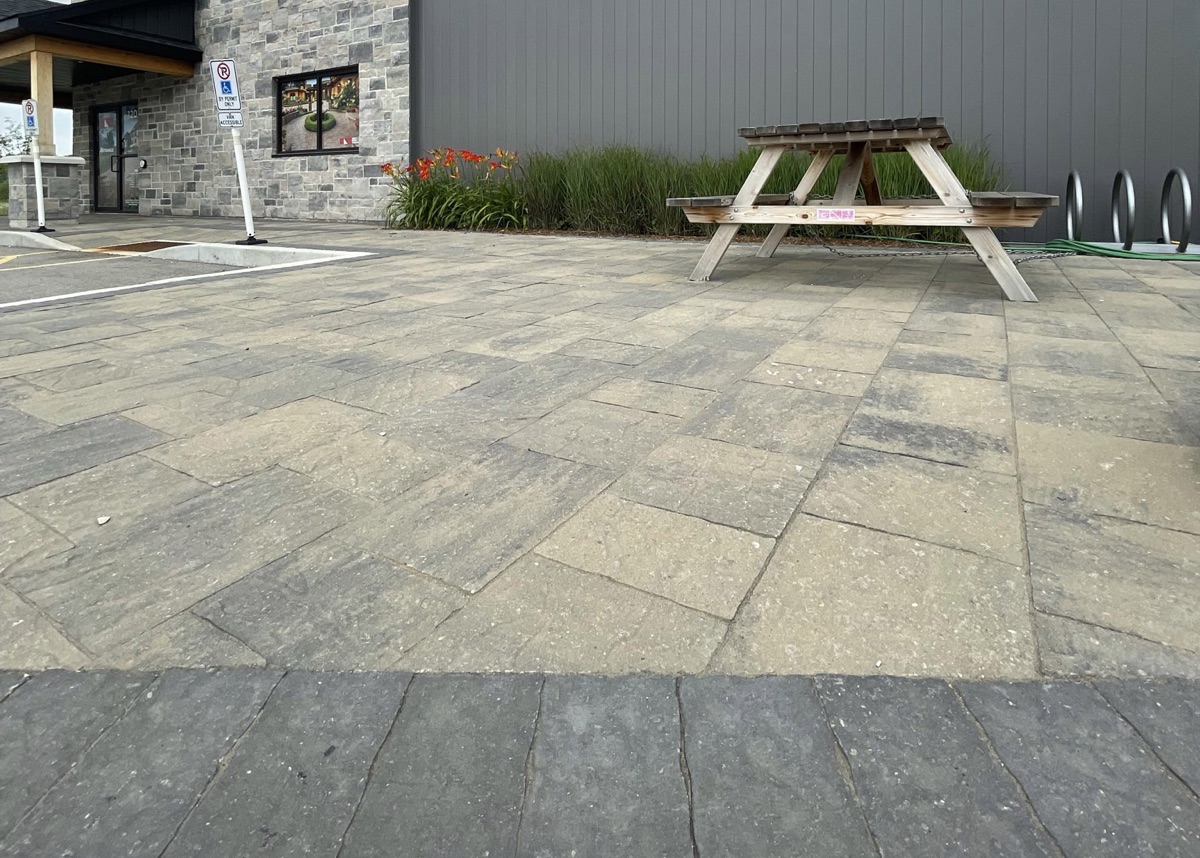 tiled outdoor area