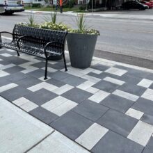 outdoor tiles along city road
