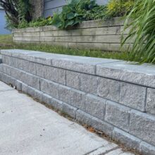 grey stone retaining wall