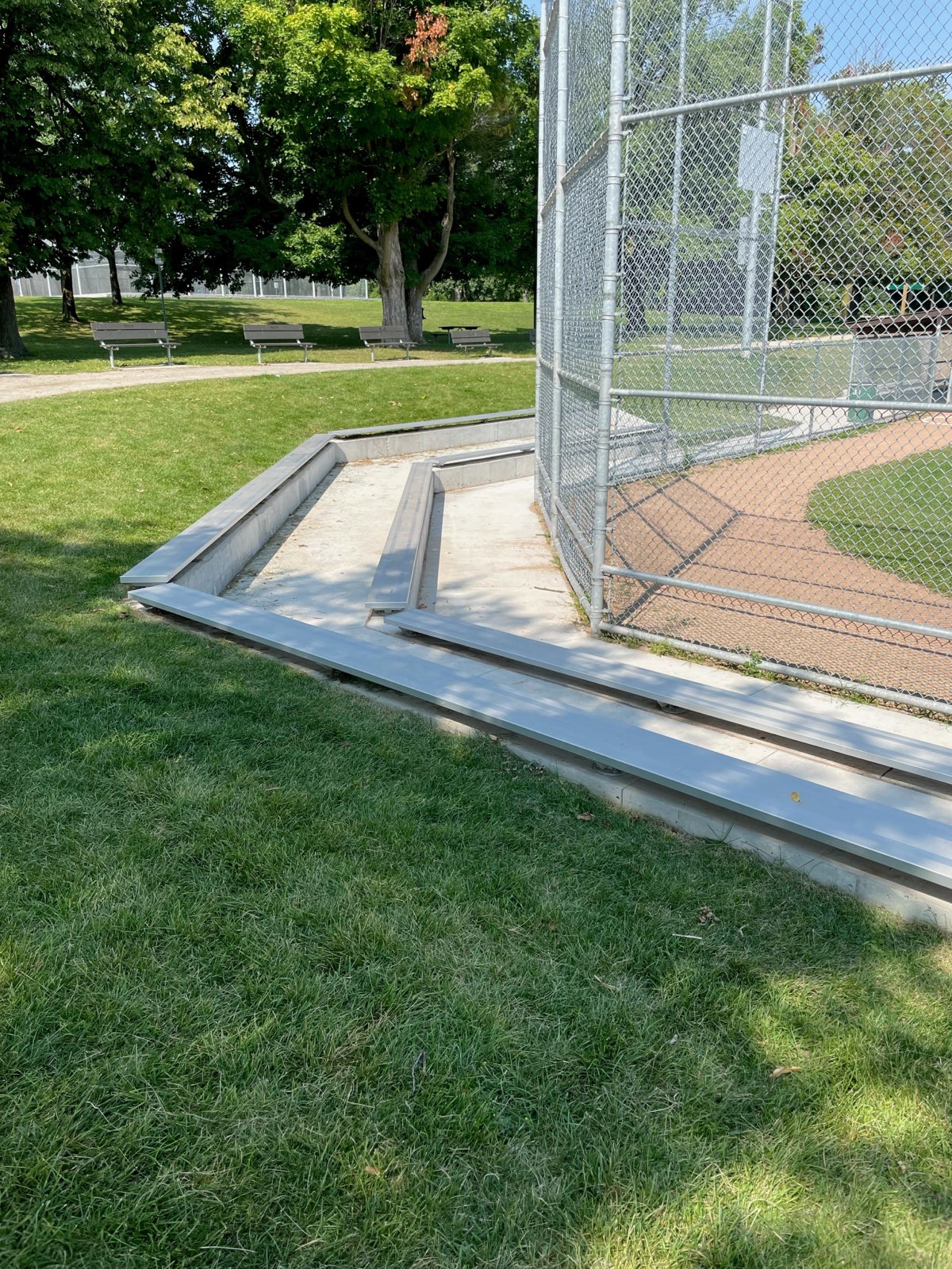 Breithaupt Park Baseball Diamond seating installed