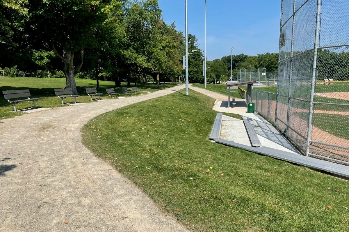 Breithaupt Park Baseball Diamond paths and seating completed