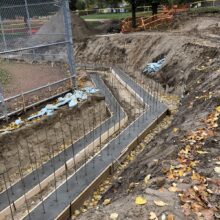 Breithaupt Park Baseball Diamond construction and concrete pour