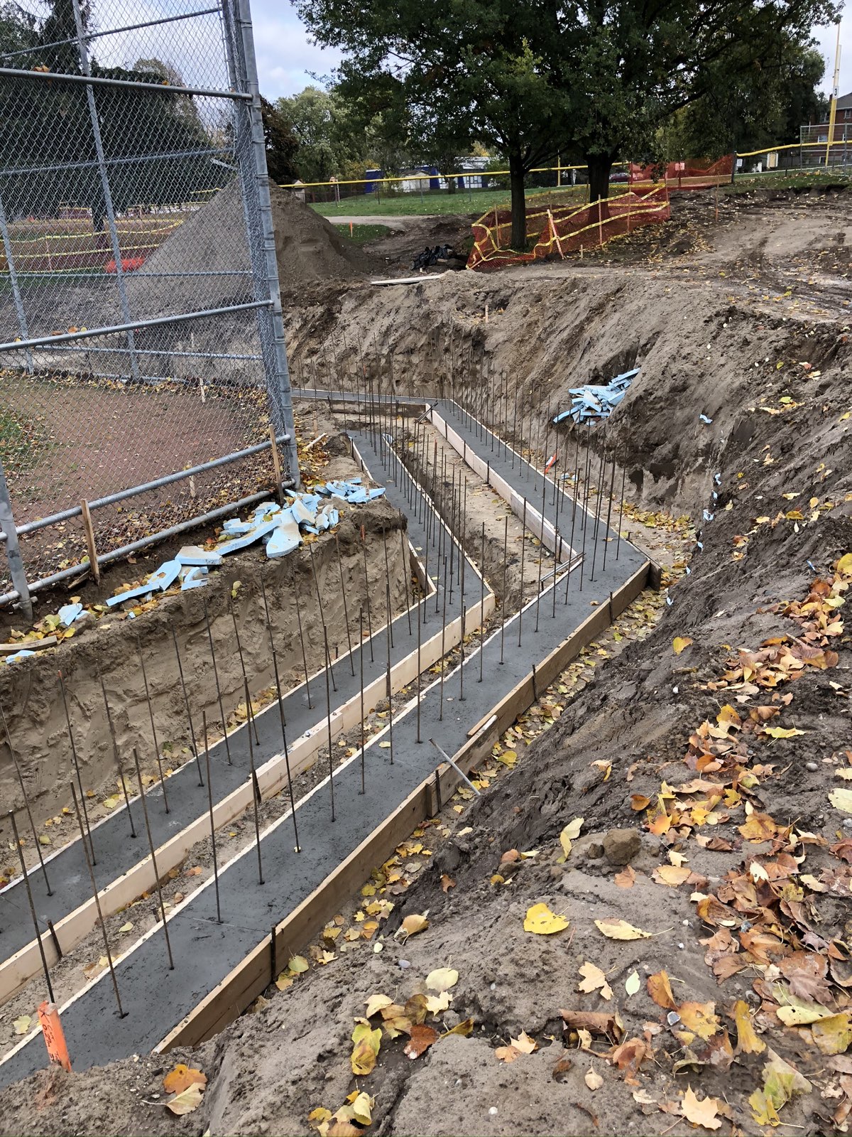Breithaupt Park Baseball Diamond construction and concrete pour