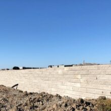 Summit Park retaining wall construction, side view